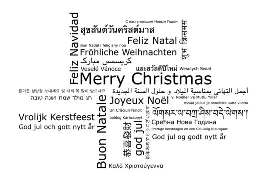 Vector - "Merry Christmas" in different languages