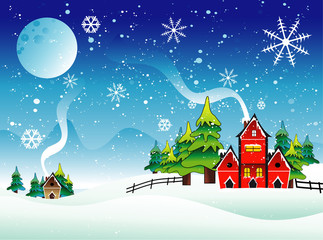 Fototapeta premium christmas vector landscape