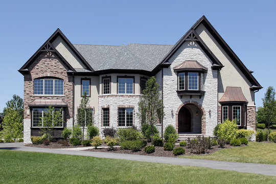 Luxury stone and brick home