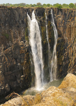 Victoria Falls In Dry Season, Zambia