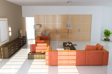 3d modern living room