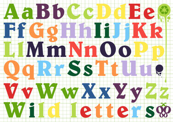Colorfull vector alphabet set