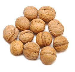 walnut on white background