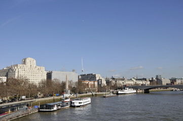 Naklejka premium View of the Embankment, River Thames, London