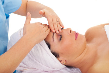 Fototapeta na wymiar Beauty woman enjoy facial massage