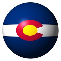 Colorado flag sphere isolated on white illustration