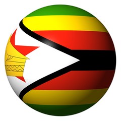 Zimbabwe flag sphere isolated on white illustration