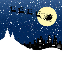 Christmas Sleigh Silent Night Skyline