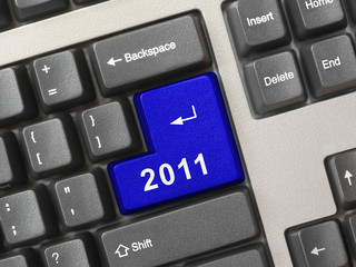 Computer keyboard with 2011 key