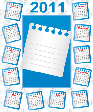 Calendar 2011. Week starts on Sunday