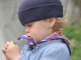 little girl playing