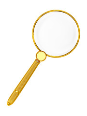 Golden magnifying glass