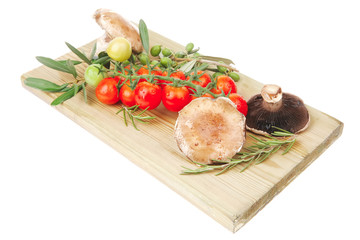 vegetables on cutting board