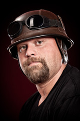 Fototapeta premium biker in a helmet