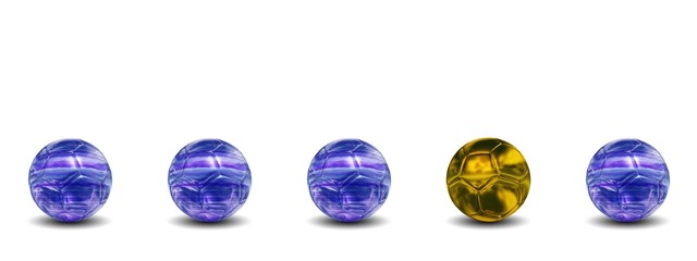 Fototapeta premium High resolution conceptual 3d soccer balls isolated on white