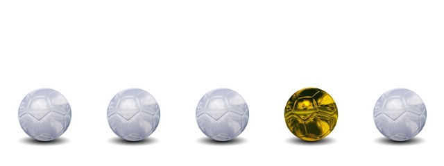 High resolution conceptual 3d soccer balls isolated on white