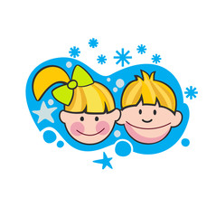 Children in the winter