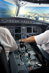 Obraz premium Pilot on airplane