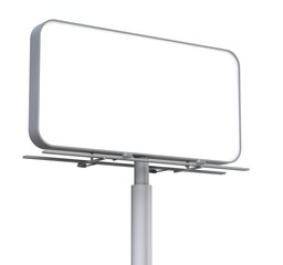 3d blank billboard on white background