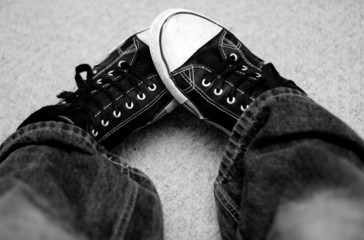 Black and white sneakers