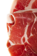 dry cured ham, isolated on white