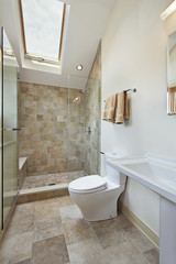 Naklejka na ściany i meble Loft bathroom with skylight