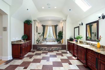 Master bath with columns