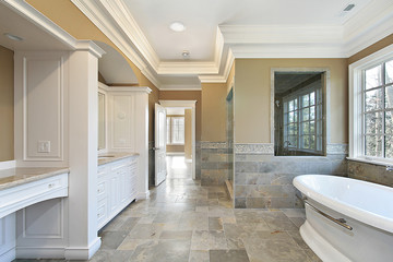 Master bath with glass shower