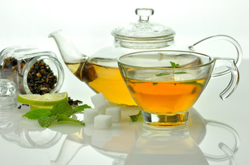 loose green tea composition