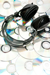 DVD background and headphones