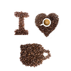 Coffee Bean forming I LOVE COFFEE