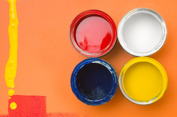 Colorful paint can