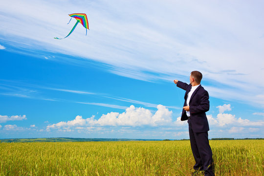 businessman and kite
