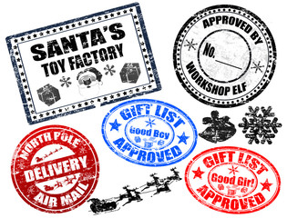 Obraz premium Christmas stamps set