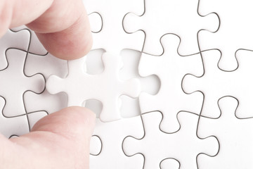 Fototapeta premium Complete missing jigsaw puzzle piece. Business concept