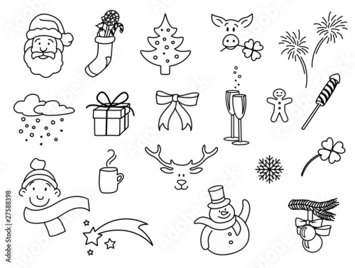 "Weihnachtsmotive Doodle-Set" Stockfotos und lizenzfreie Vektoren auf 