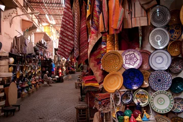 Papier Peint photo autocollant Maroc Souk de Marrakech