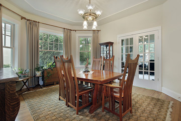 Dining room with french doors