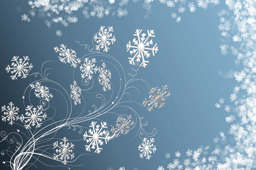 Eisblumen auf Blau