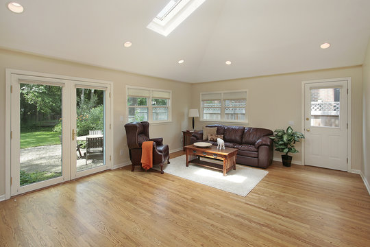 Family room with skylight