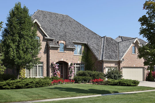 Brick home in suburbs