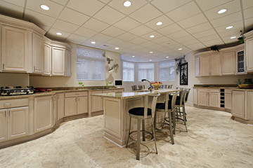 Large lower level kitchen
