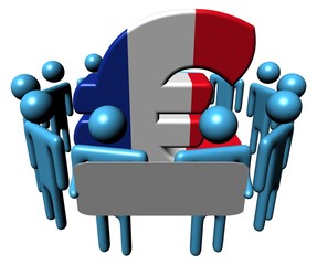 people with sign around French Euro illustration