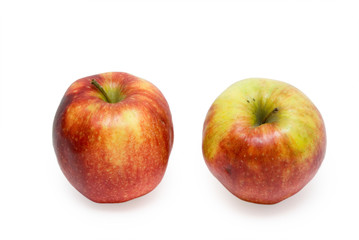 Two apple isolated on the white background