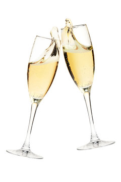 Naklejka Cheers! Two champagne glasses