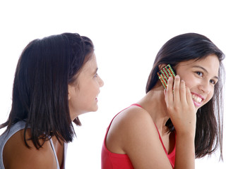 smiling girl calling on a cellphone
