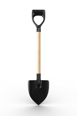 Shovel on white background. garden tool. Isolated 3D image