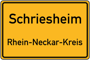 Obraz premium Ortstafel Schriesheim