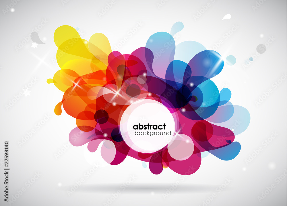 Poster abstract colored background with circles.