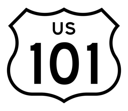 US route 101 highway sign